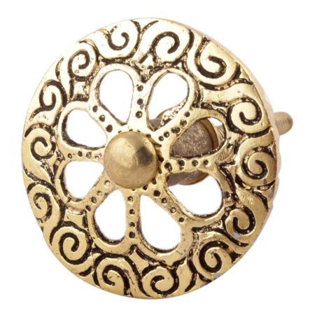 Golden Brass Round Cabinet Knobs Online